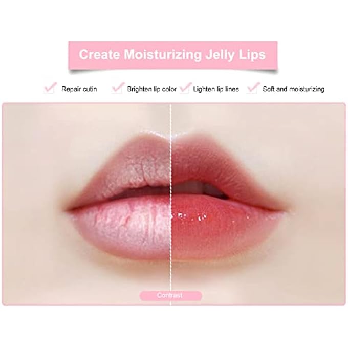 OUNA 1PC COLLAGEN NOURISHING LIP MASK SOFT MOISTURING LIGHTEN LIP LINES BRIGHTEN LIP COLOR JELLY LIPS CARE - Image 2